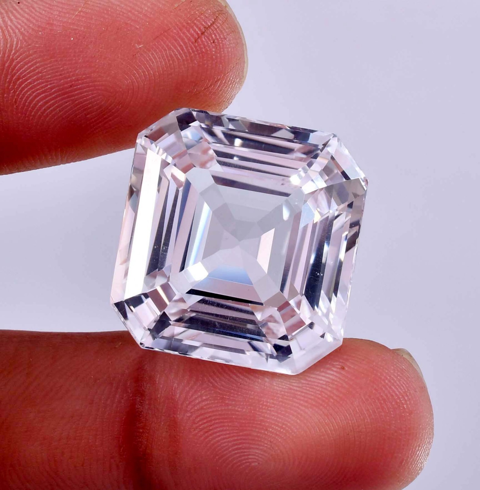 24 x 23 MM 79.90 Ct Flawless Natural Pink & White Moissanite Gemstone Certified