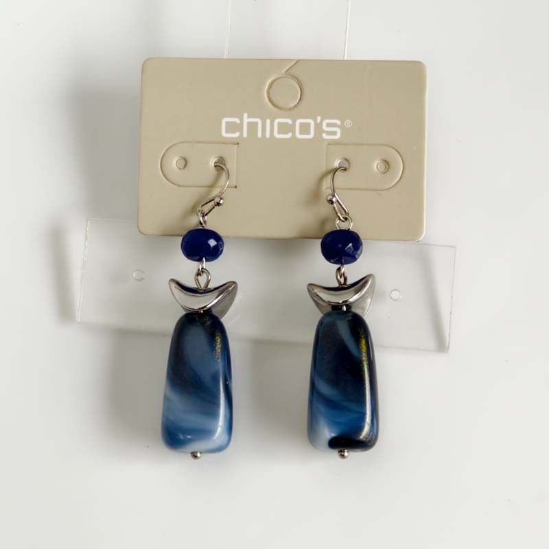 New 56mm Chicos Stone Bead Drop Earrings Gift Chic Women Party Vacation Jewelry