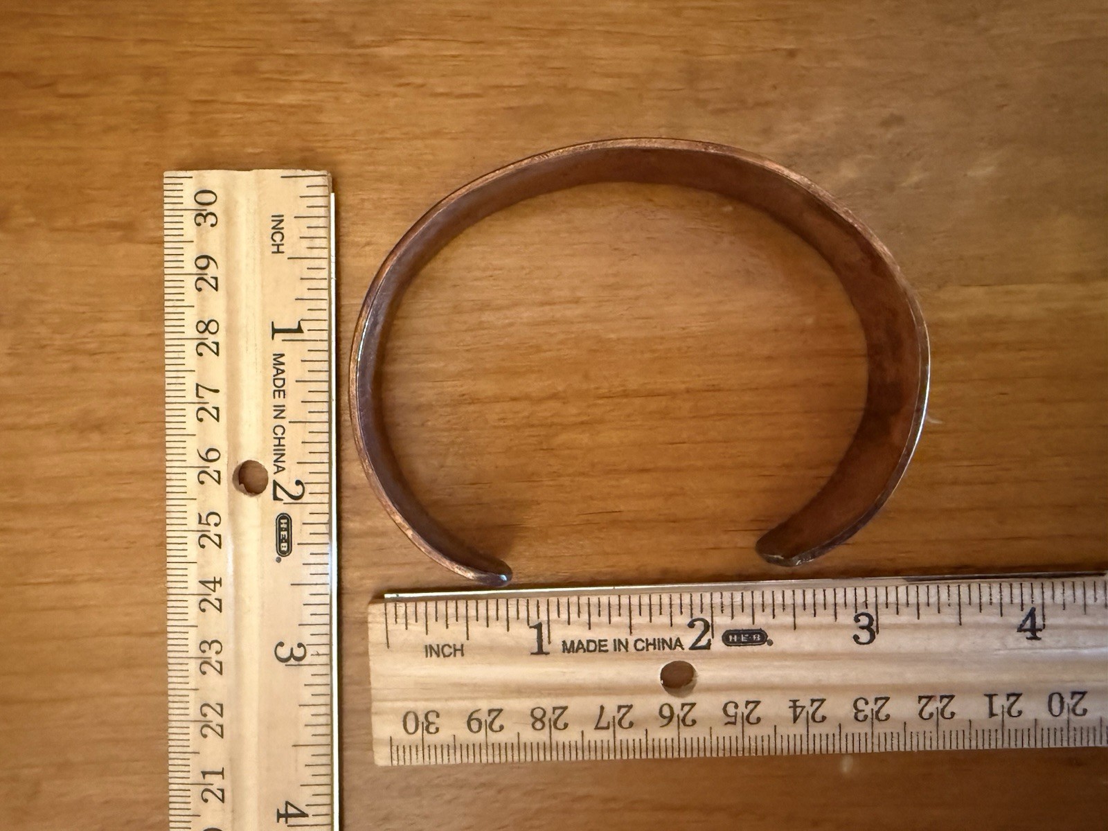 Handmade Copper Bracelet XL 7.2in Cuff + 1.5in Gap Native American Indian (EP)