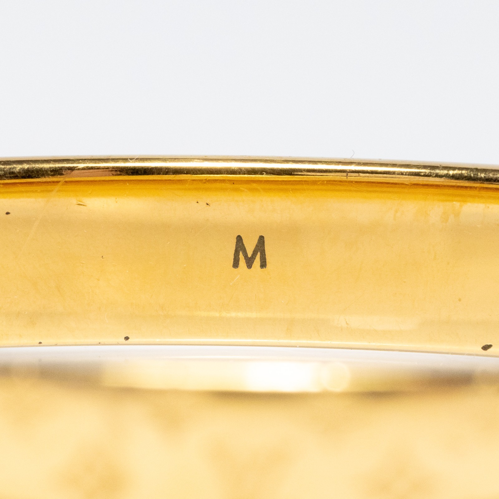 Louis Vuitton LV Nanogram Cuff Bracelet M00252 Bangle Gold Tone Size M Authentic