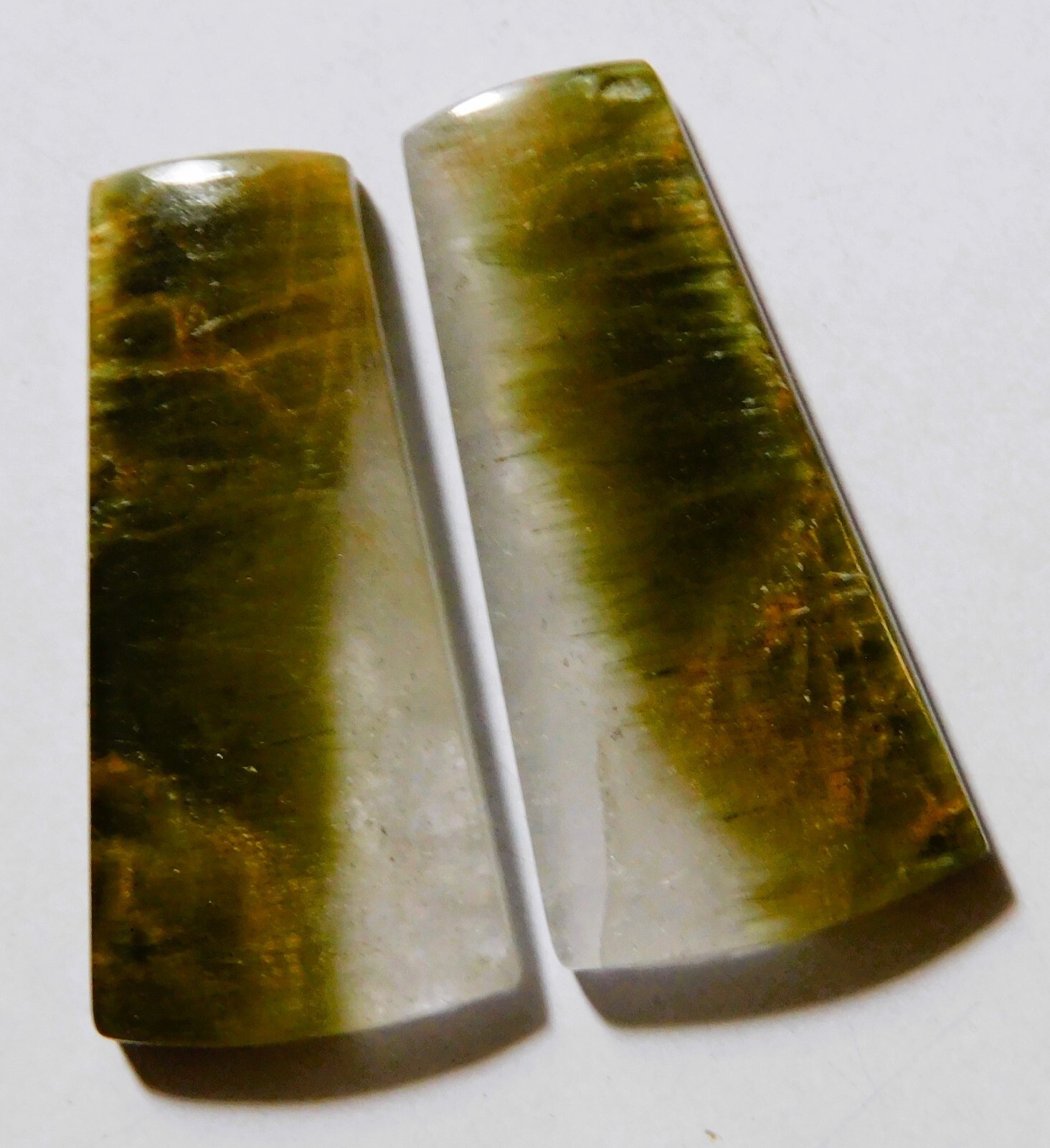 36.15 Cts Natural Cacoxenite Rutile Quartz Cabochon Pair Gemstone 32X15.4MM
