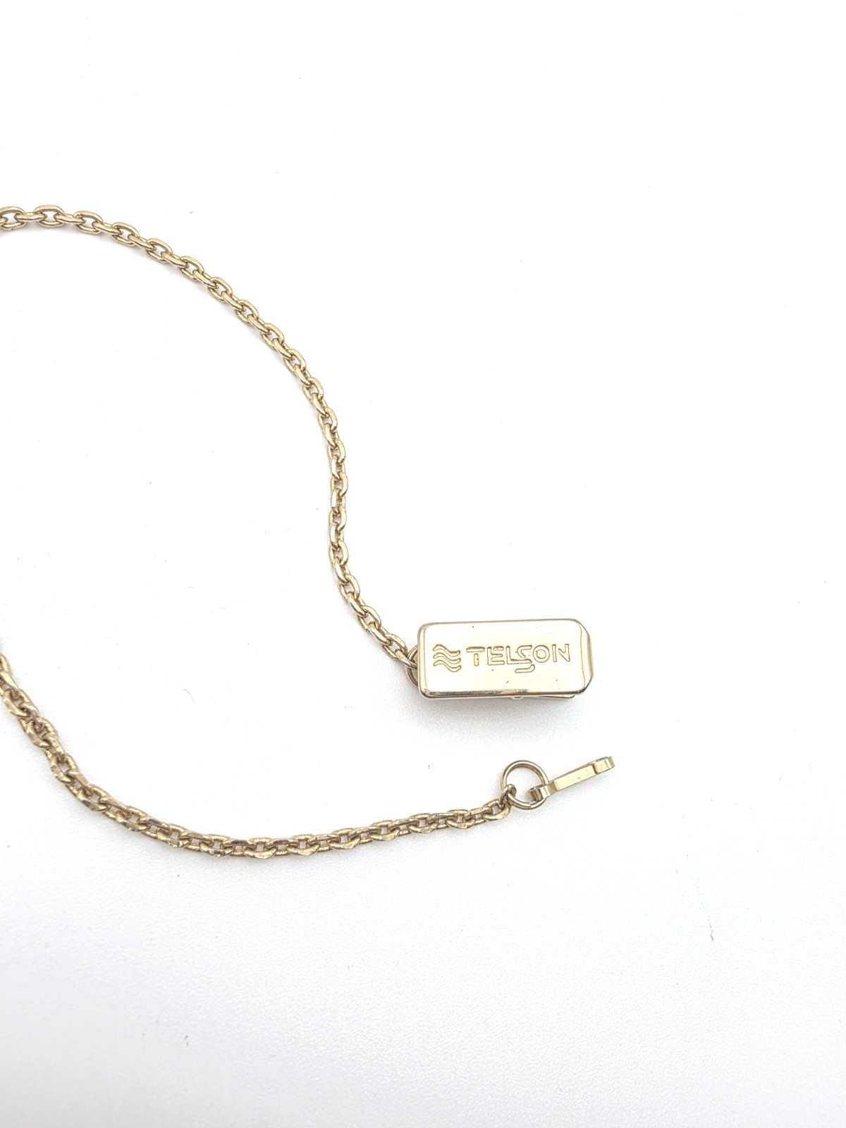 Vintage TELSON Signed Watch Chain Clip-On On Gold Filled 10″ FREE $HIPPING!!