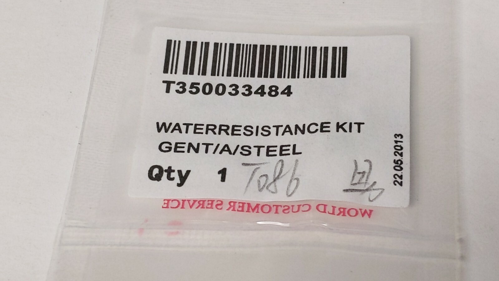 Tissot CROWN S/S T350033484 no tube approx 6.5mm crown diameter water resistant
