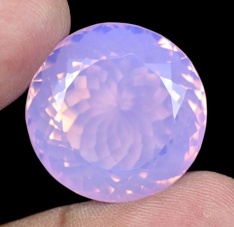 165 CT Certified Purple Pink Opal Round Cut Big Size Loose Gemstone Rare Find