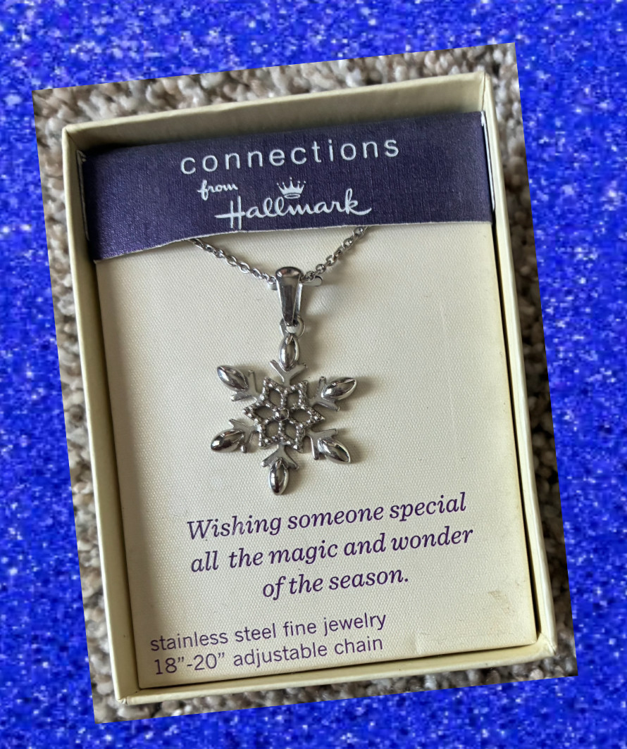 Connections From HALLMARK Stainless Steel Snowflake Necklace 18″ to 20″ in Box