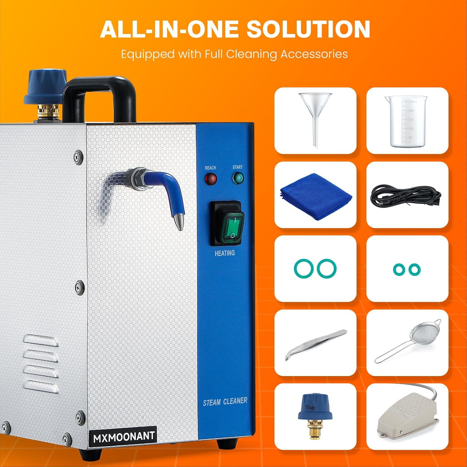 Professional Jewelry Steam Cleaner 2L, High-Pressure, Fast & Effective Cleaning