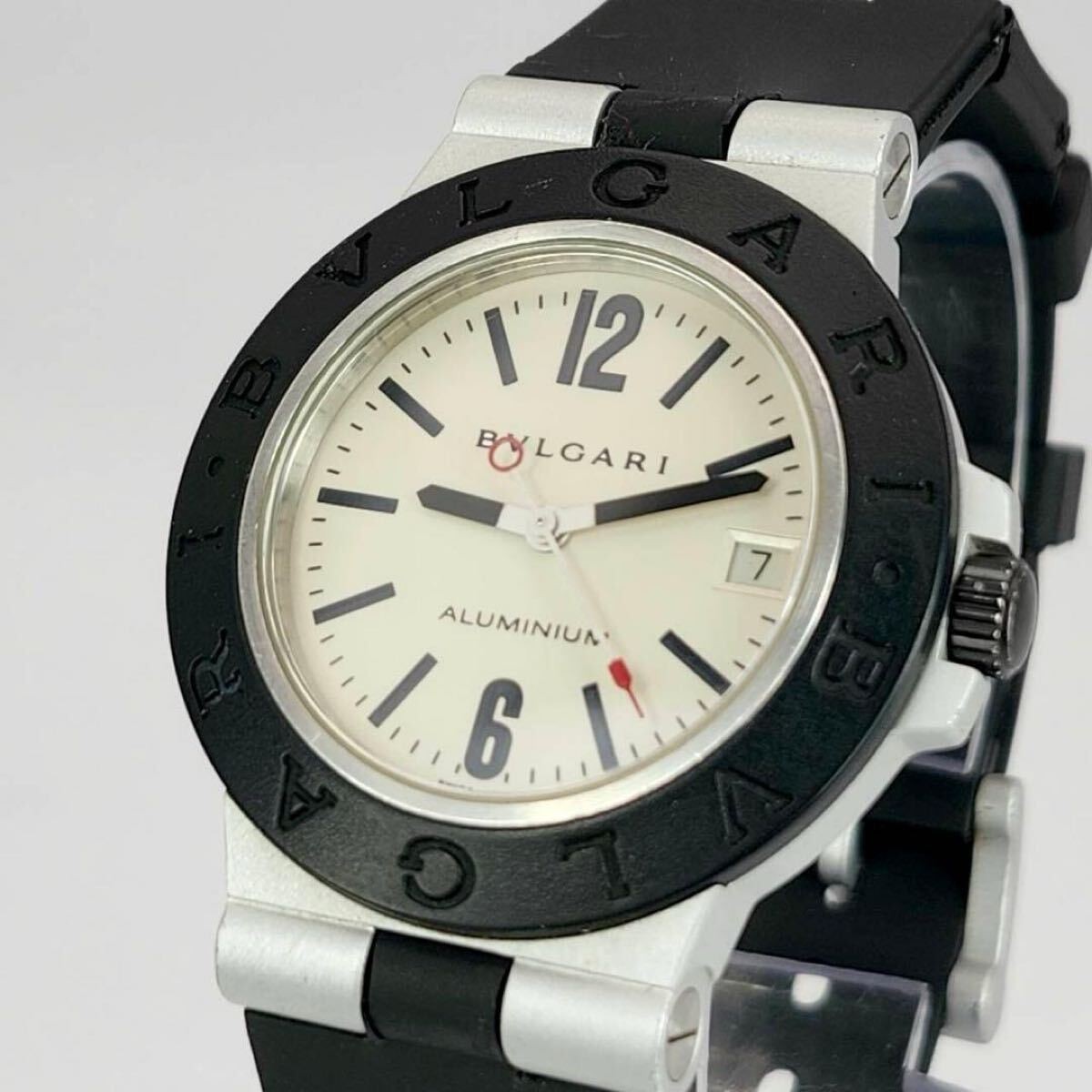[B1Y] BVLGARI AL38A Automatic Aluminum Watch Diagono Date White [w5x]