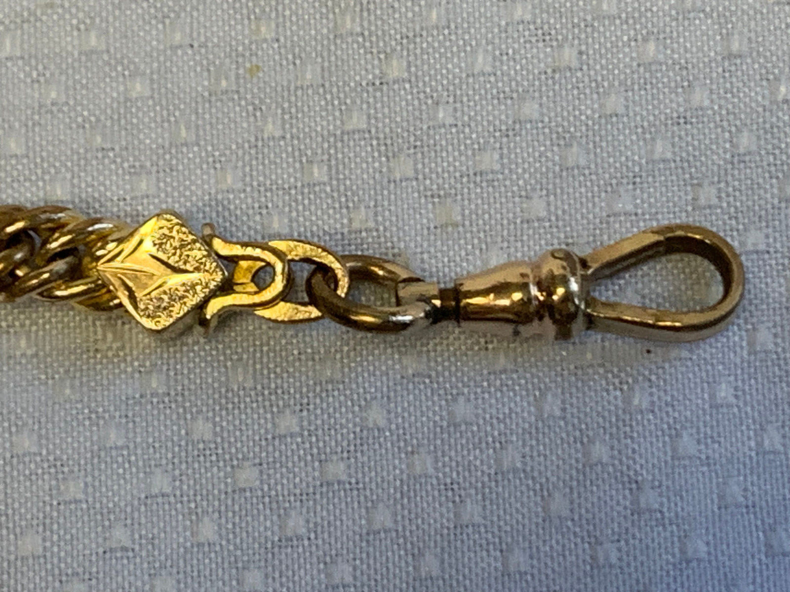 Gold Filled Pocket Watch Fob 35.89g Fine Jewelry 11.5″ Curb Link w/ Comb Pendant