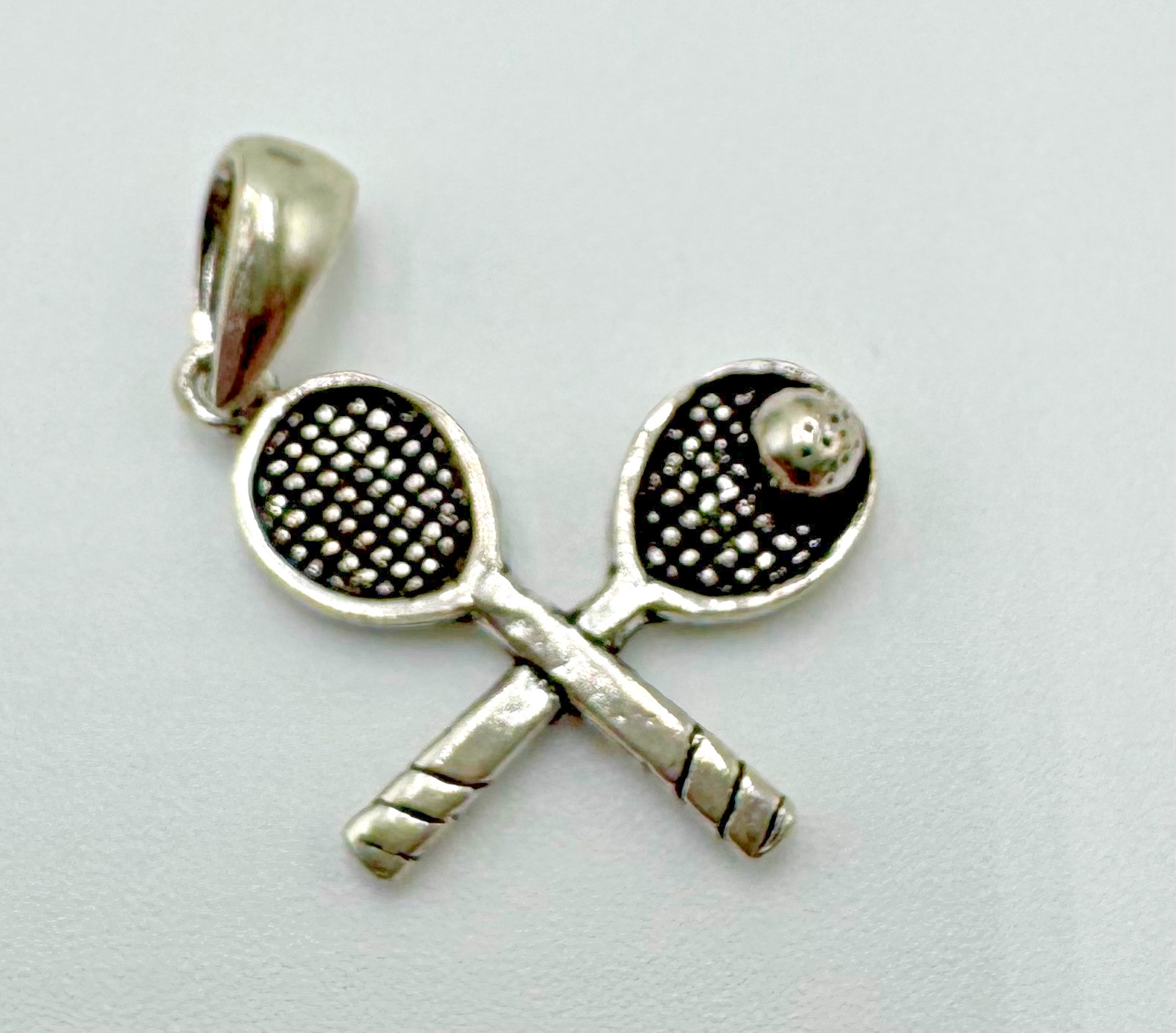 Sterling Silver Tennis Racket Pendant 925 with Ball – Vintage Sports Charm