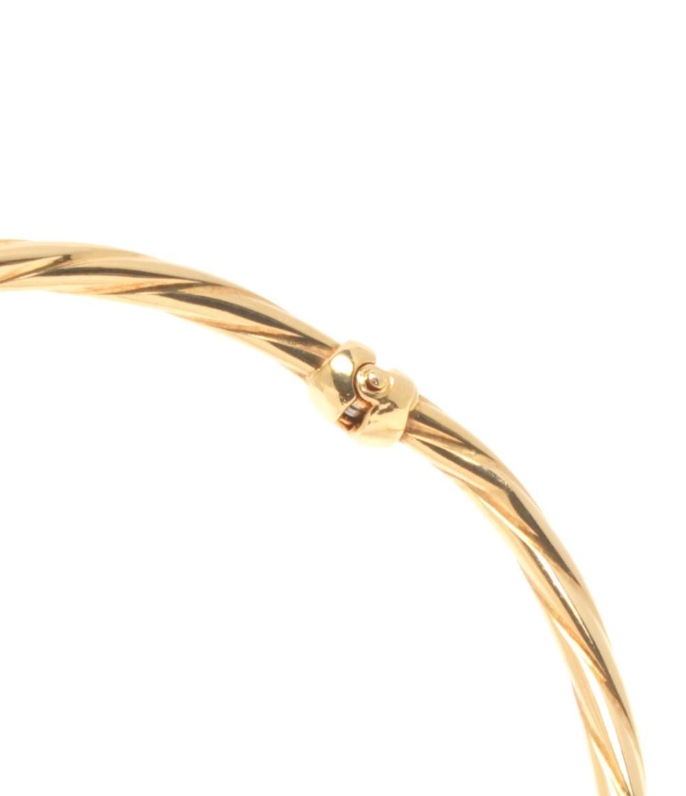 UNOAERRE Bangle Bracelet K18 Yellow Gold 16.5cm Authentic Italy Jewelry