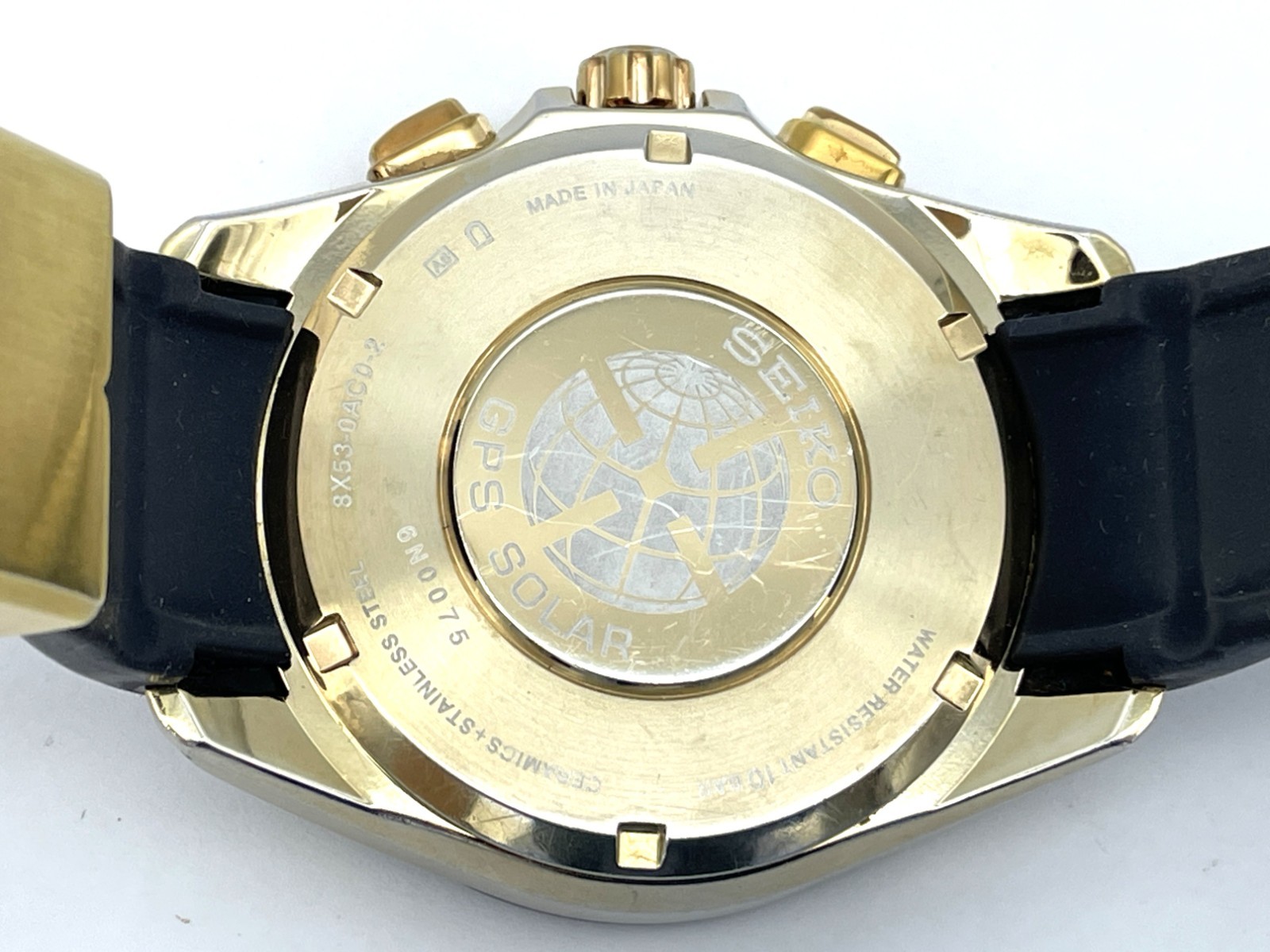 SEIKO ASTRON GPS Radio Wave Solar Men’s Watch Gold case 8X53-0AC0-2 Good coditio