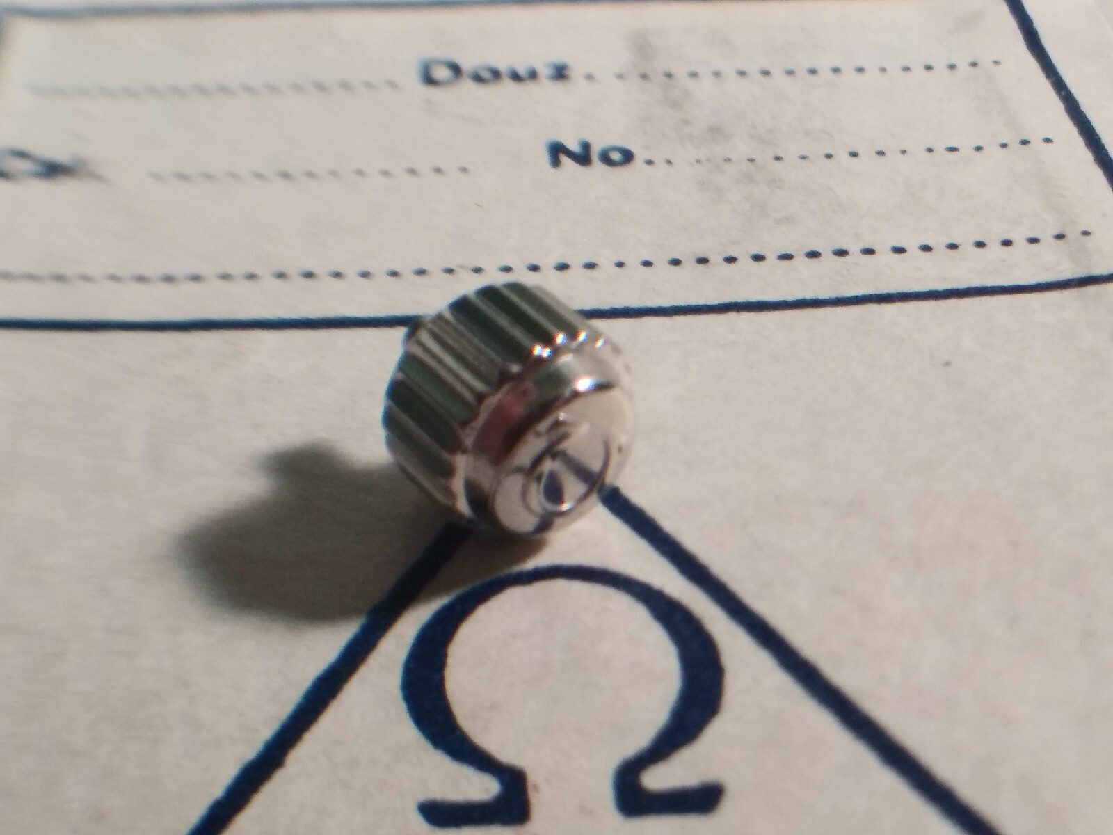 Unbranded for Omega screw down type CROWN S/S 5.4mm diameter with tube, new 5474