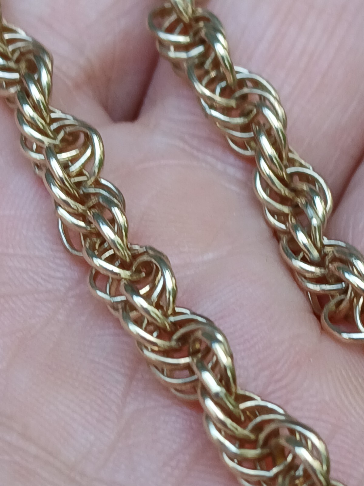 Vintage Antique 1/20-12K GF Gold Filled Braided Rope Chain Bracelet 7″ 5mm Wide
