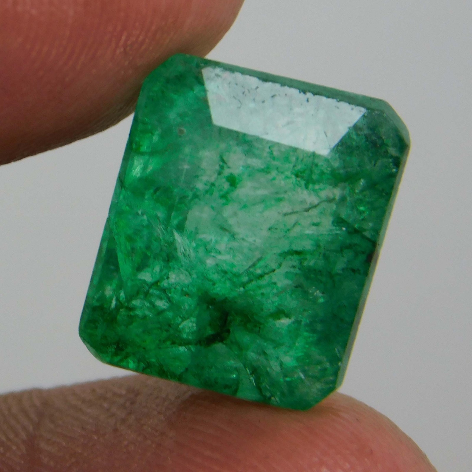 EMERALD 7.90 CT NATURAL COLOMBIAN EMERALD LOOSE STONE GEMSTONE 12.8 X 10.8 mm