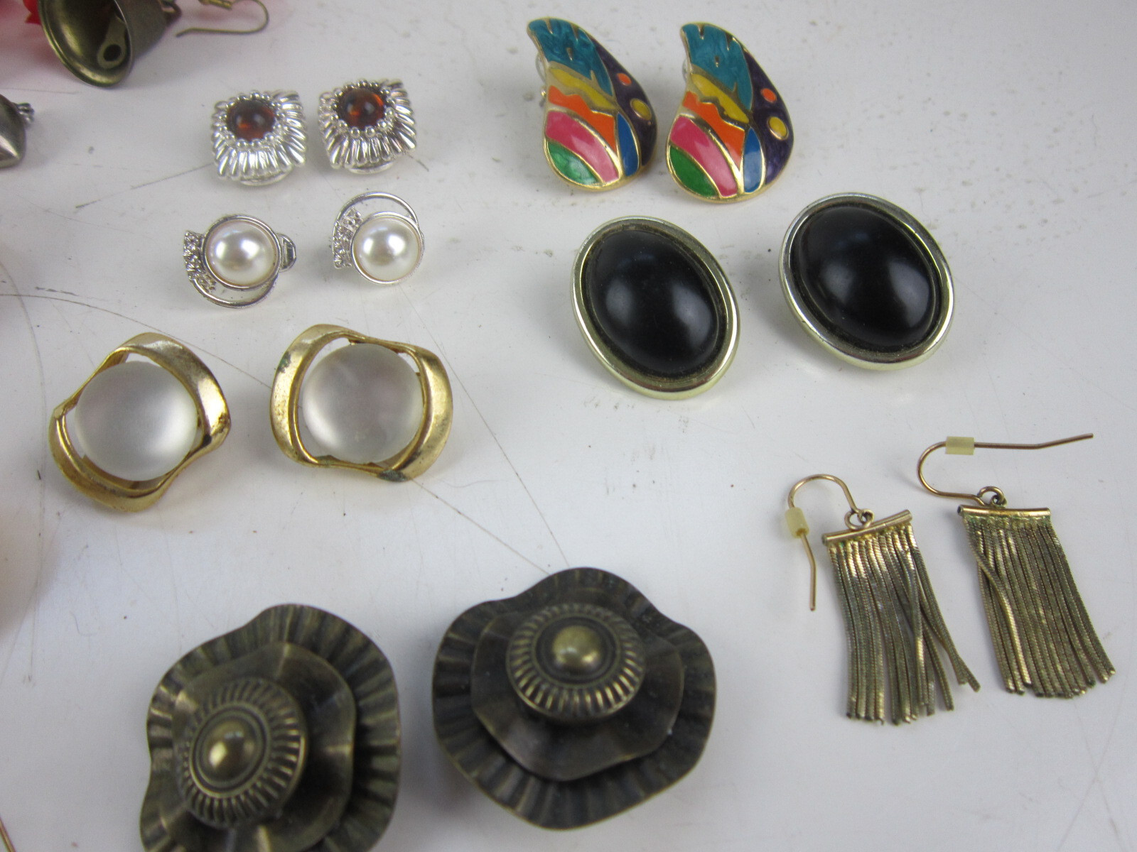 Vintage Earrings Lot, Some Clip On. Ring, Pendant. Not Researched.
