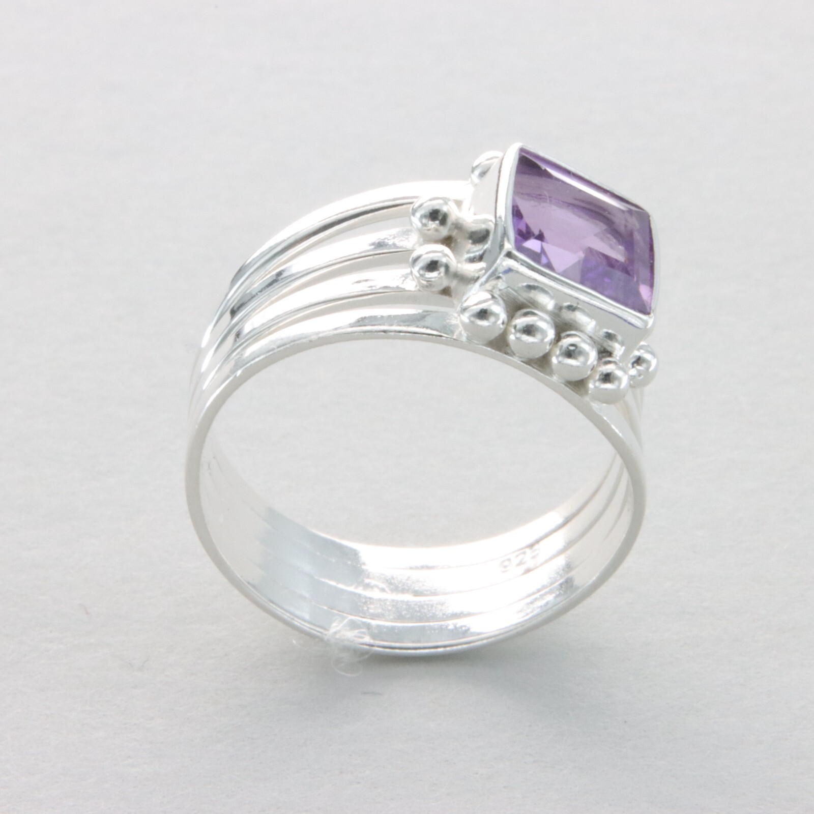 Square / Rectangle AMETHYST Ring – Multiple Sizes – 925 STERLING SILVER #9e