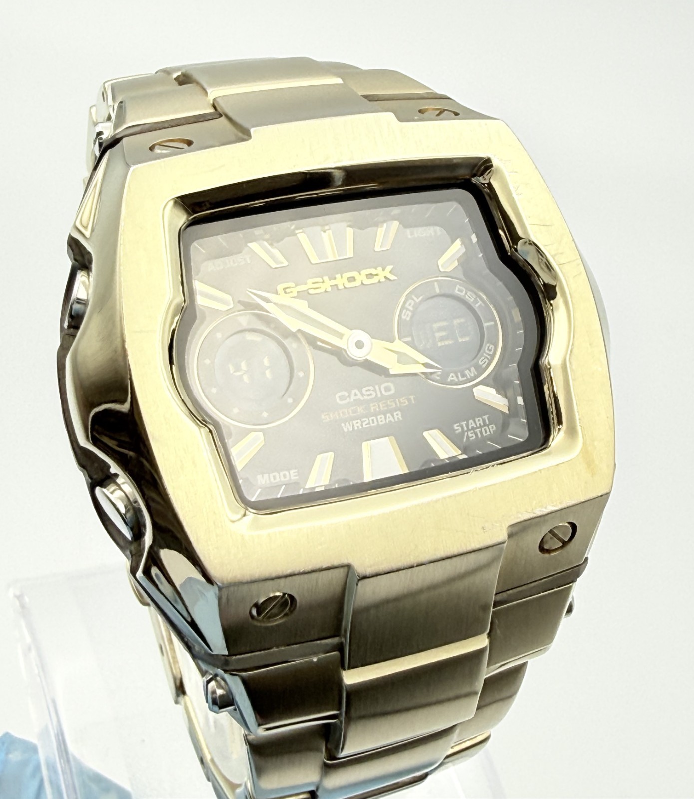 Casio G-Shock G-011 G-011D Cube Gold Ana-Digi Watch Wrist 16cm (6.3 in) -Rank B+