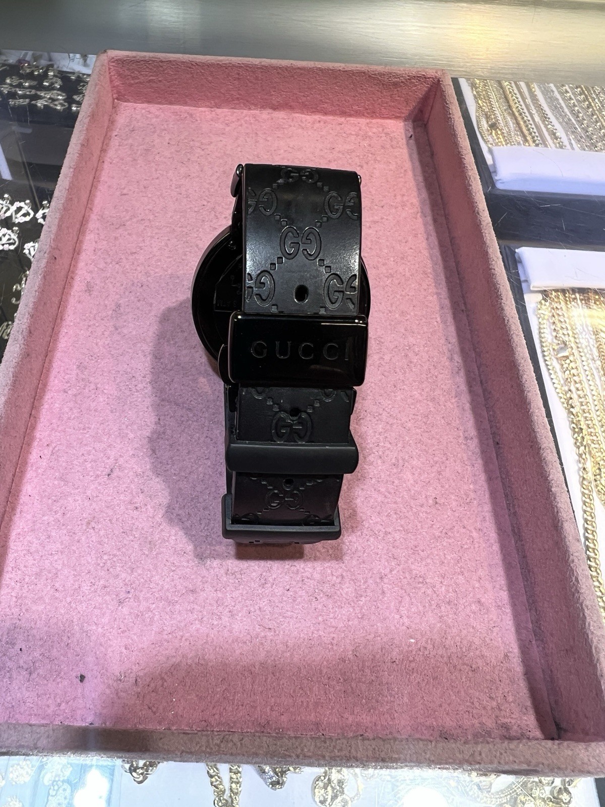 Gucci I-Black Stainless Steel Case with Black Rubber Strap Men’s