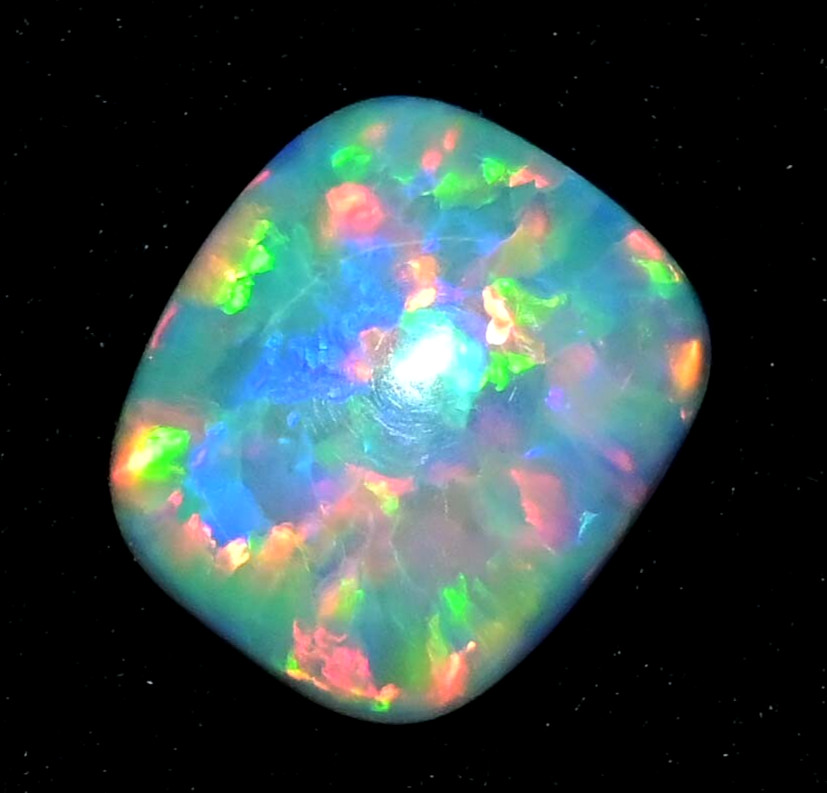 Natural Play of Color Ethiopian Fire Opal 4.10 Ct Cabochon Certified Gemstone