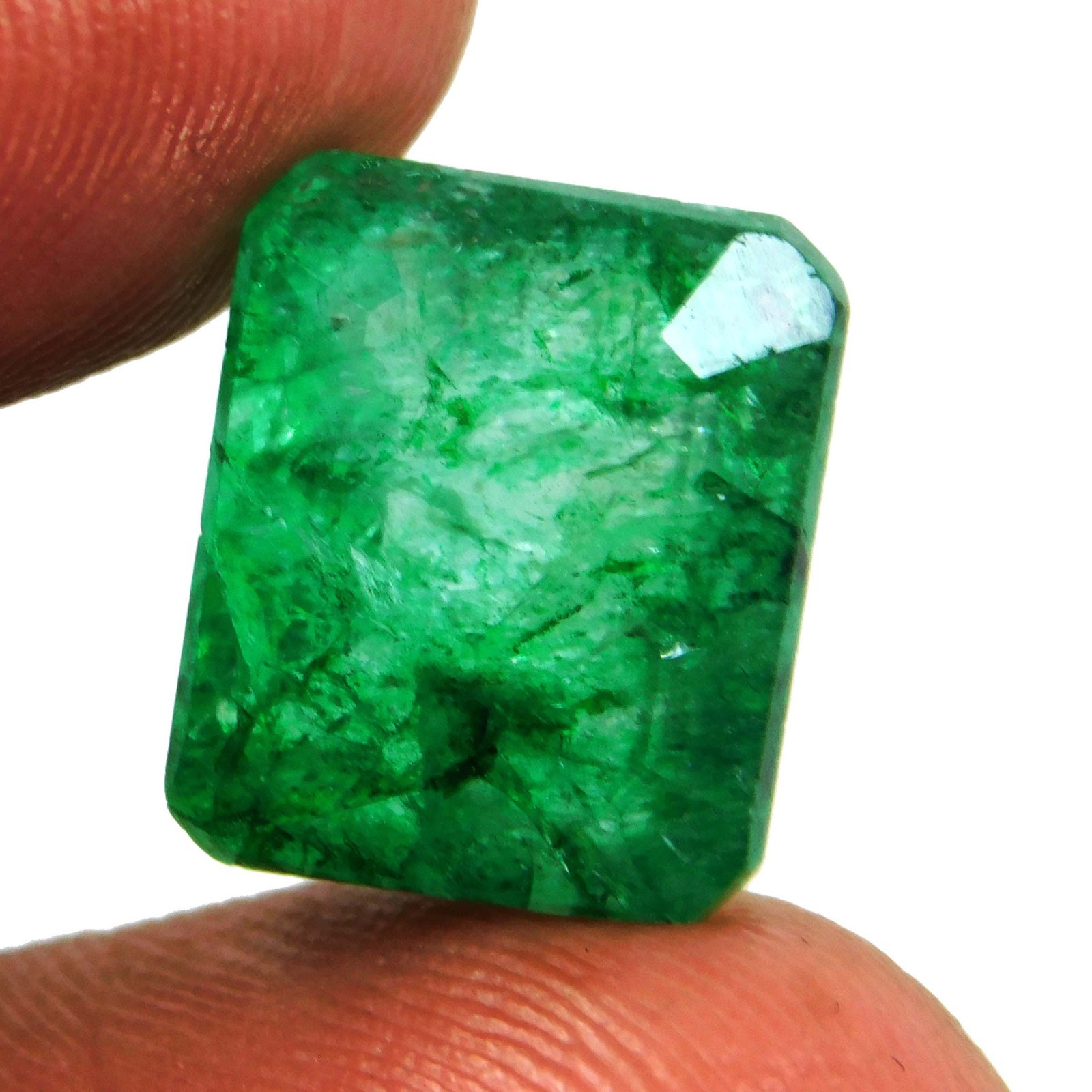 EMERALD 7.90 CT NATURAL COLOMBIAN EMERALD LOOSE STONE GEMSTONE 12.8 X 10.8 mm