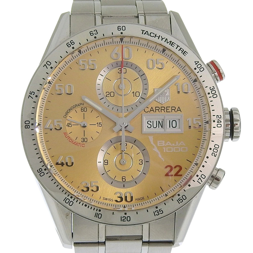 TAG HEUER CV2A1H Gold Case Size 53mm x 44mm Men’s Used Watch #71022
