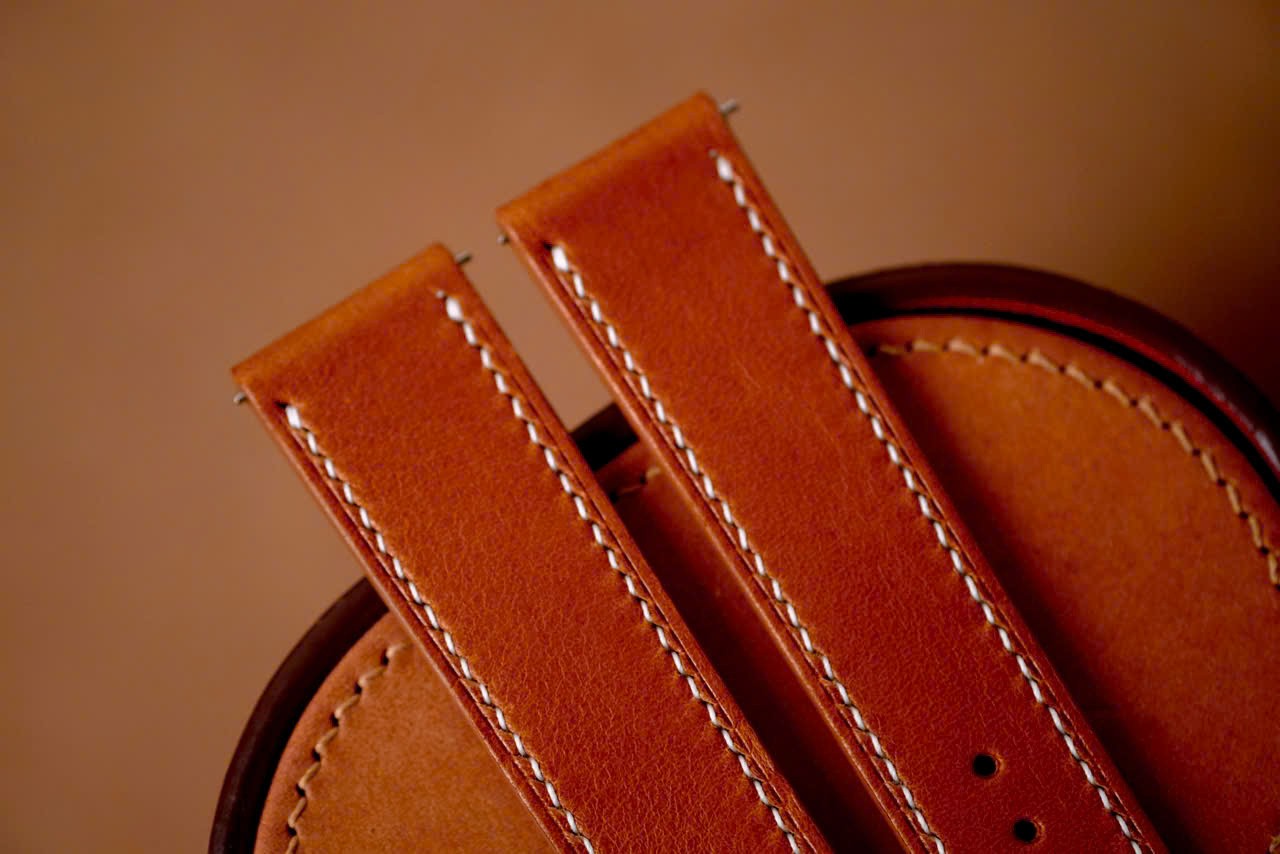 Handmade TAN leather watch strap watch band size 20/18 (or any size)