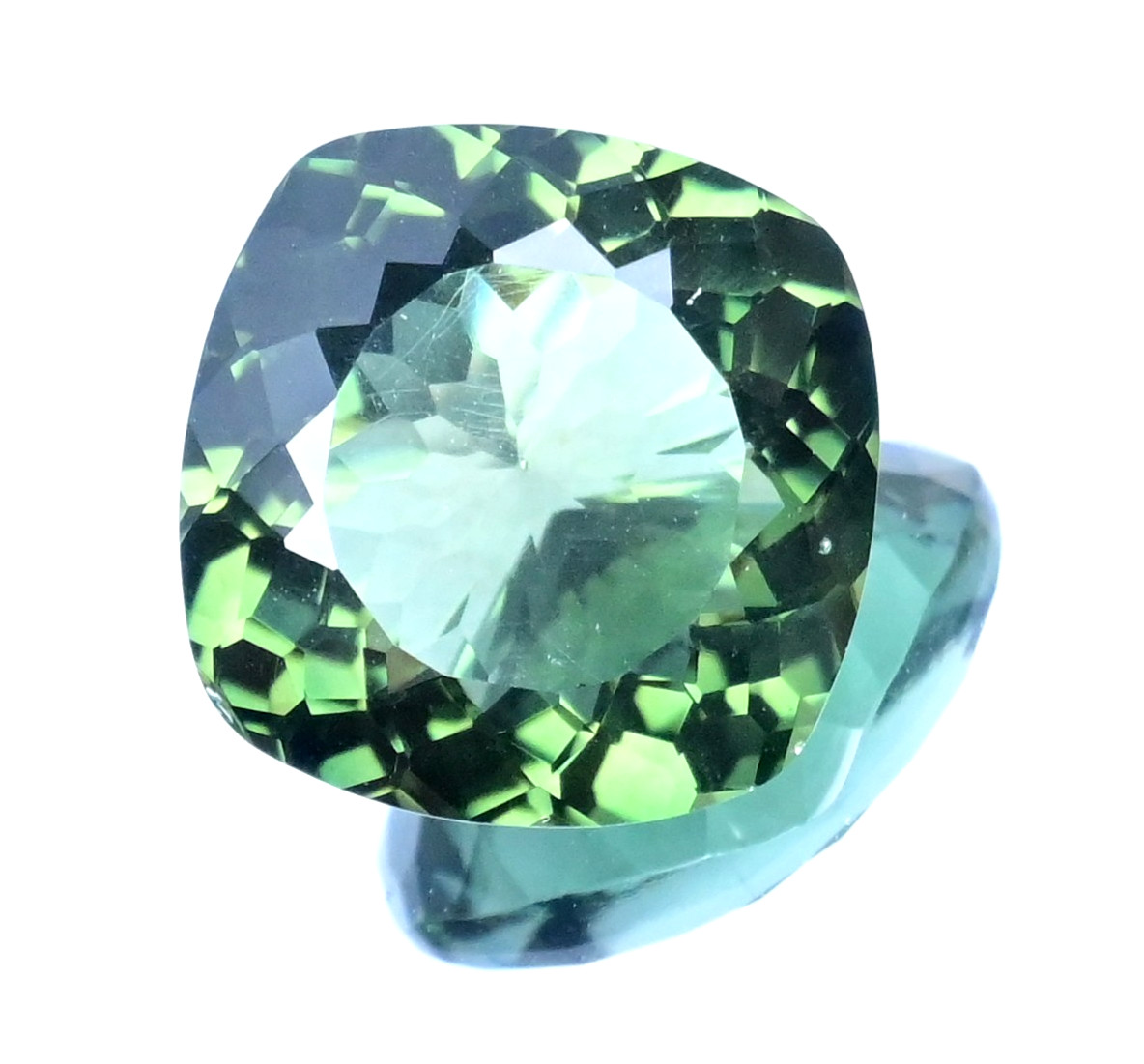20.00 Ct Flawless Natural Greenish Moldavite Cushion Cut Certified Gemstone