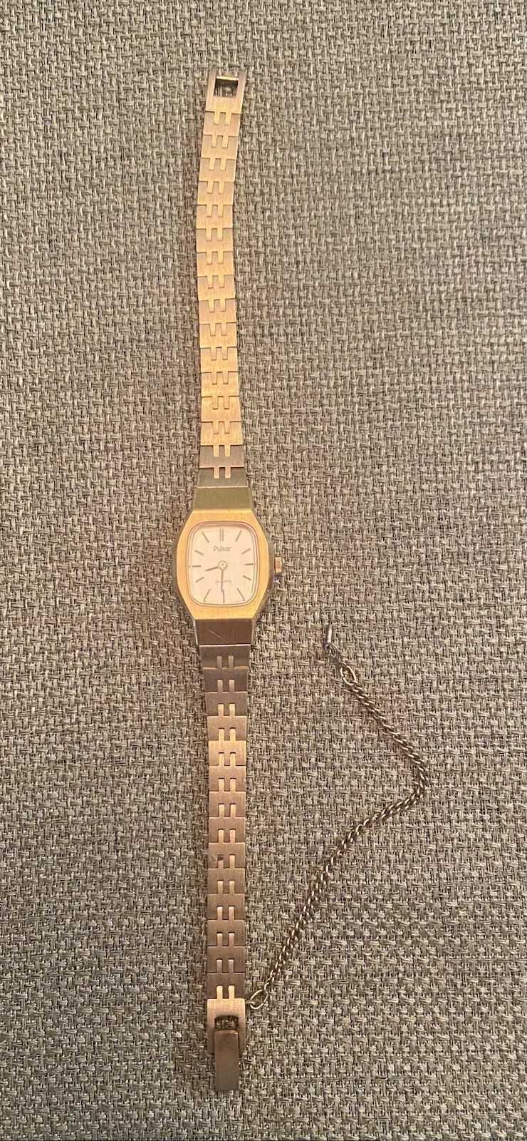Vintage Ladies Pulsar Quartz Watch with Safety Chain. New Battery Installed
