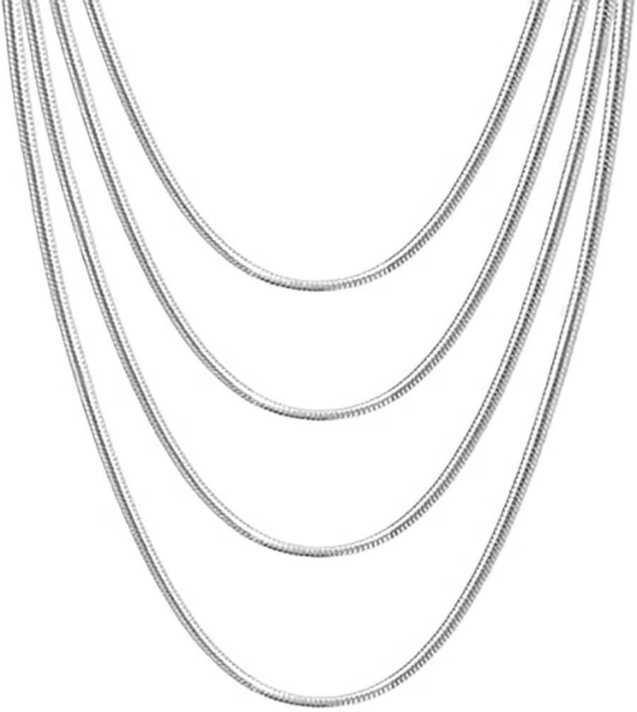 Solid 925 Sterling Silver Tarnish-Resist Italian Snake Chain Necklace 16-38 inch