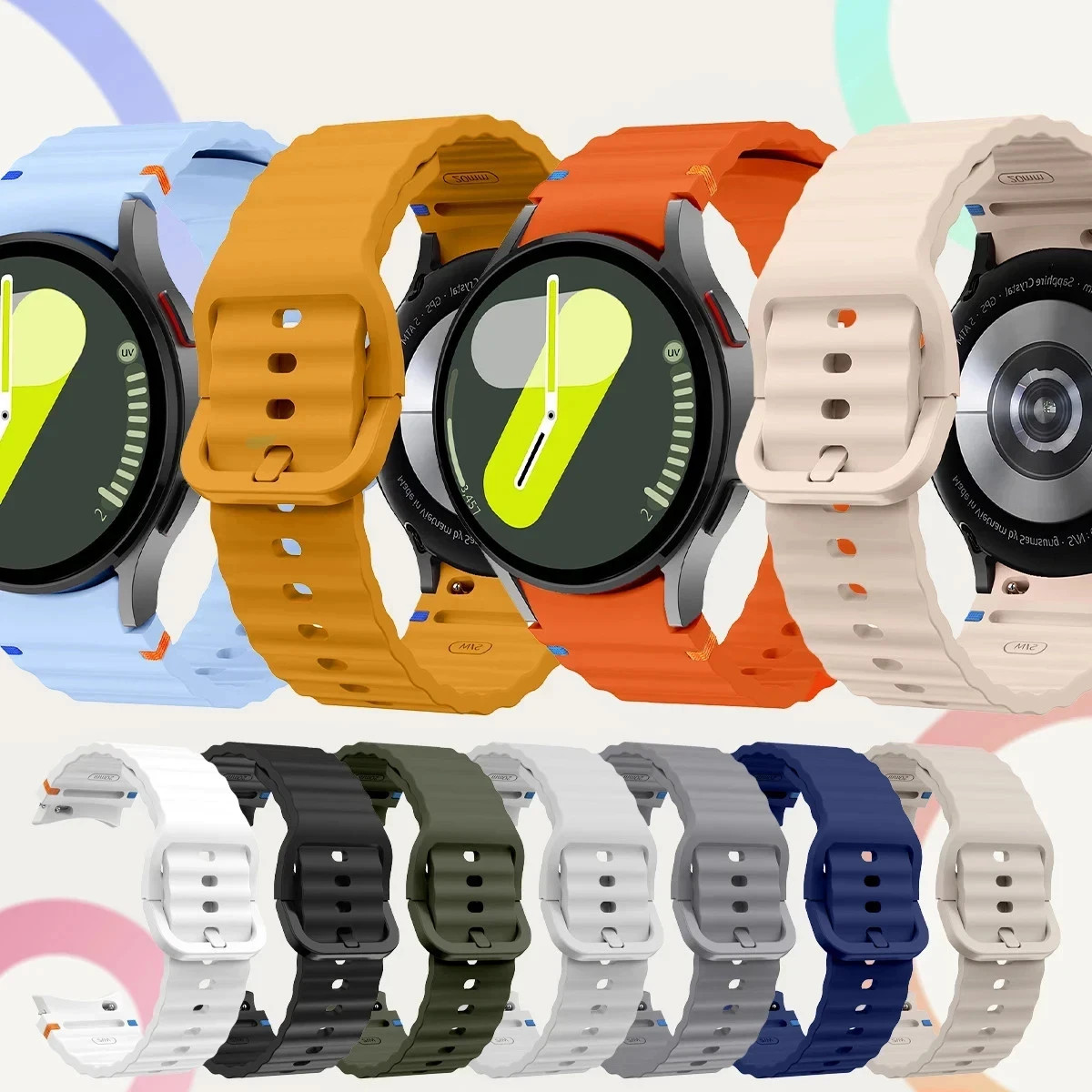 Strap For Samsung Galaxy Watch 7/6/5/4/FE 40/44/47mm Silicone Sport Watch Band