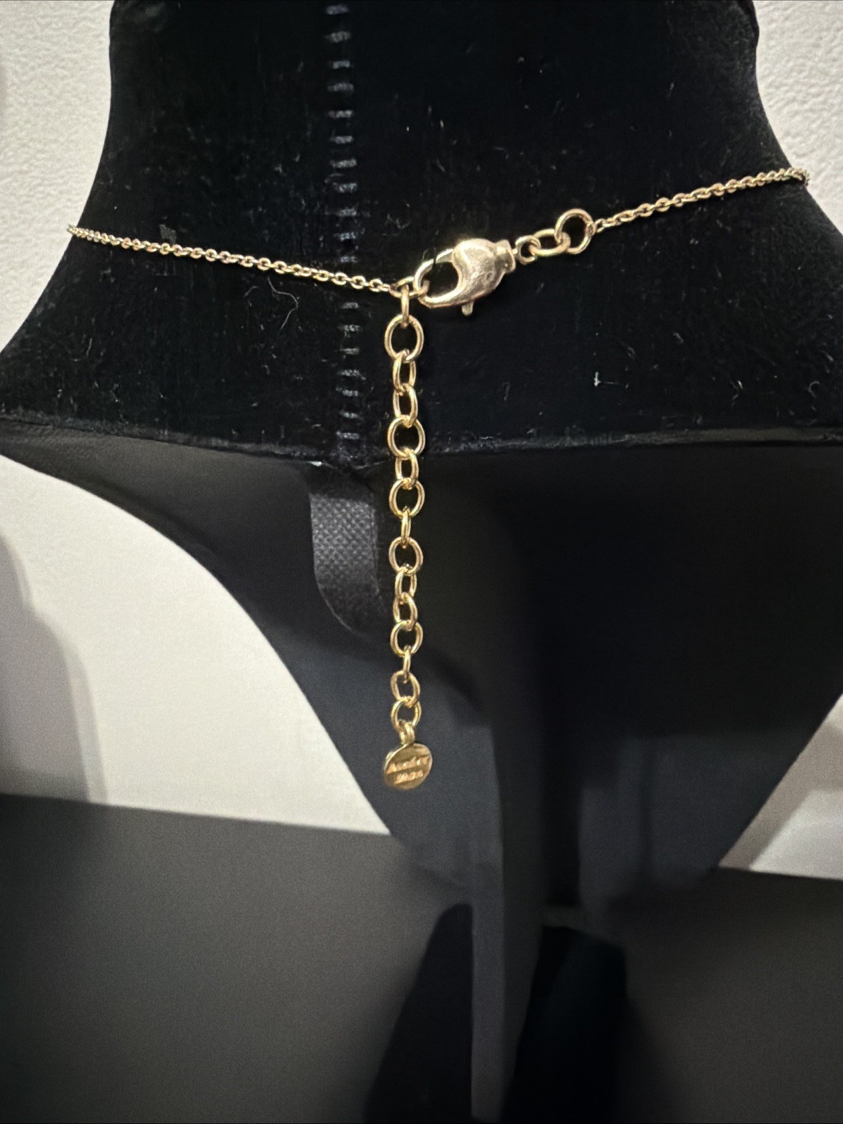 Atelier Mon Goldtone Sunburst Necklace With Blue Stone 17.5” Adjustable