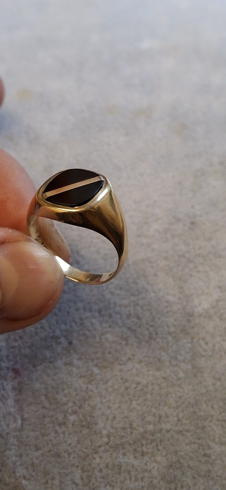 Vintage 9ct Gold Onyx Signet Ring – Size R