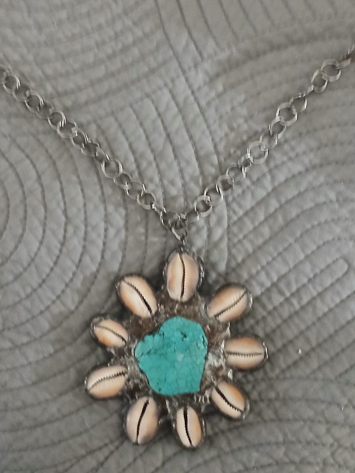 Vintage Jamie Dietrich Tourquiose And Shell Necklace. Boho Style