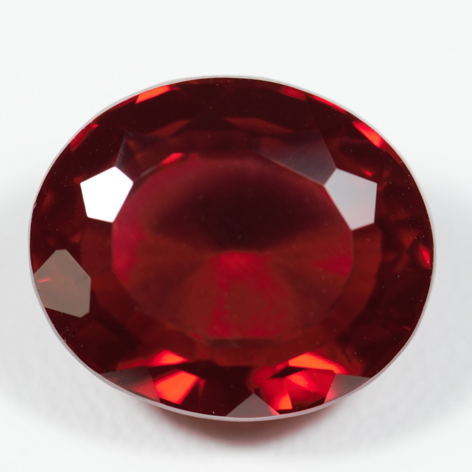 21.8 Ctw Lab Created Ruby Corundum for Jewelry | 17.9 × 14.7 mm
