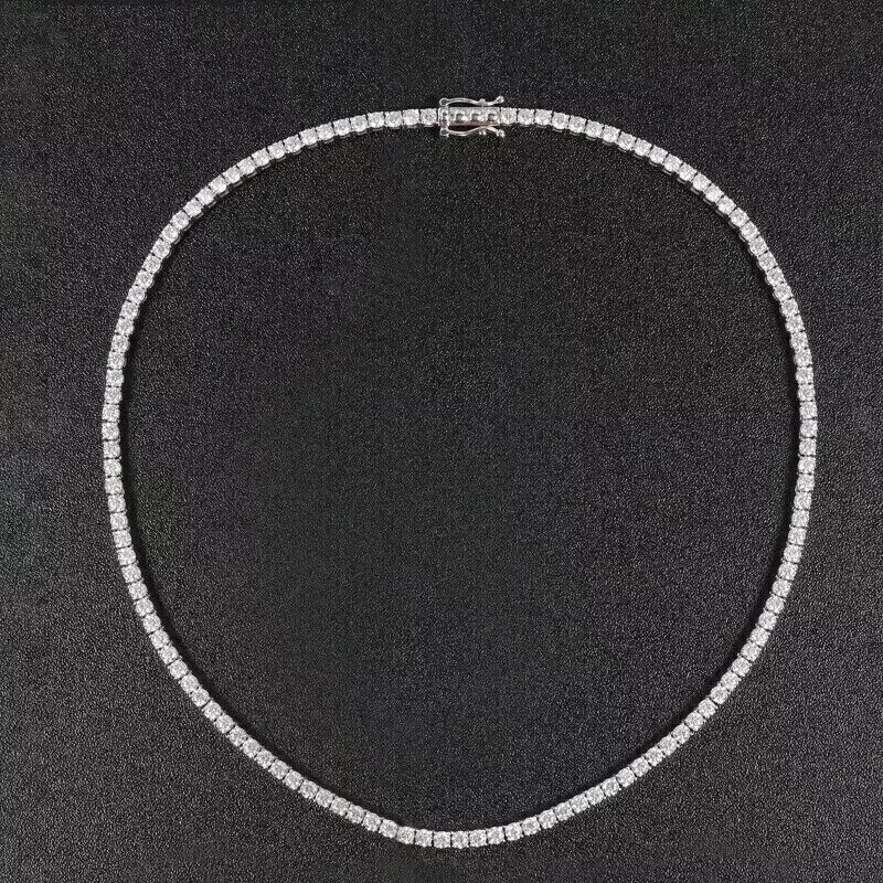 10Ct Round Cut Lab Created Diamond Women’s Tennis Necklace 14k White Gold Finish