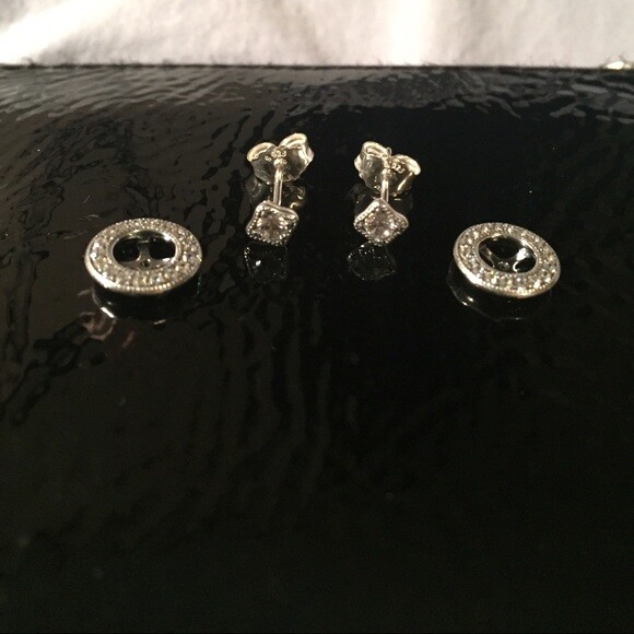 Brand New Genuine Pandora Silver Vintage Allure Stud CZ Earrings 290721CZ