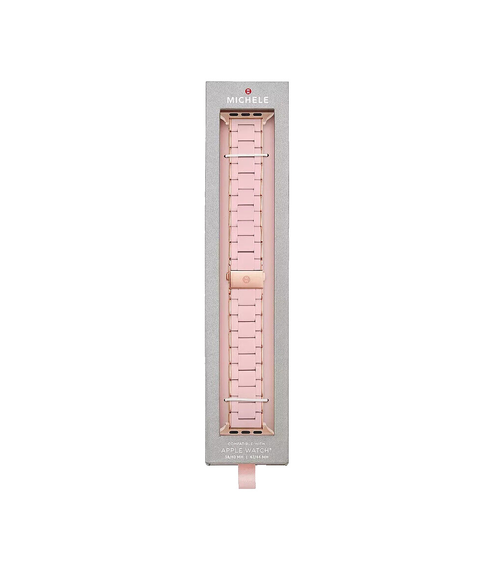 Michele 38/40mm 42/44mm Pink Silicone-Wrapped Apple Watch Bracelet MS20AS0001