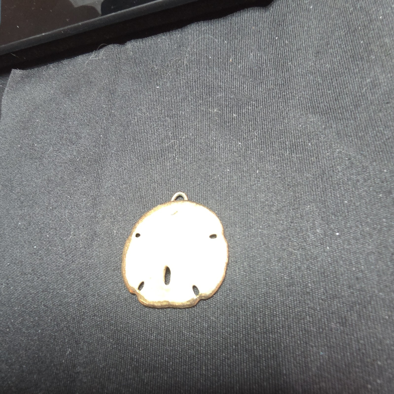 Gold & White Sand Dollar Beach Charm Pendant Necklace Sea Life Theme