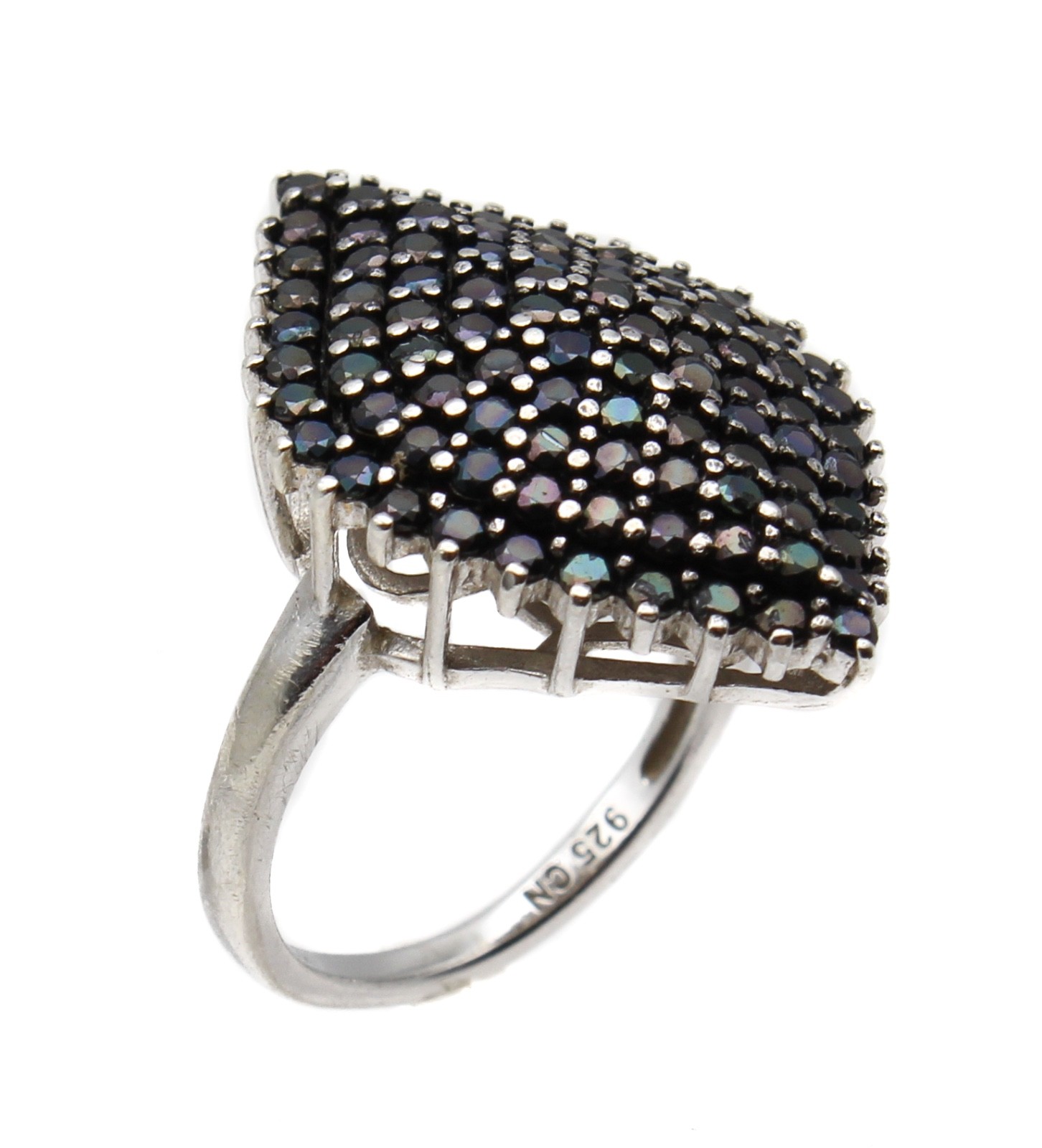 Black Spinel 925 Sterling Silver Ring Size 5 by Fuzion Creations International