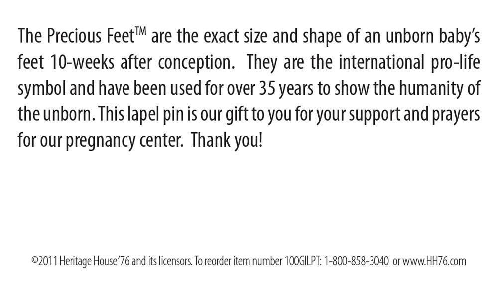 Precious Feet, Gold-Colored, Generic Thank You Card Jewelry, Lapel Pin
