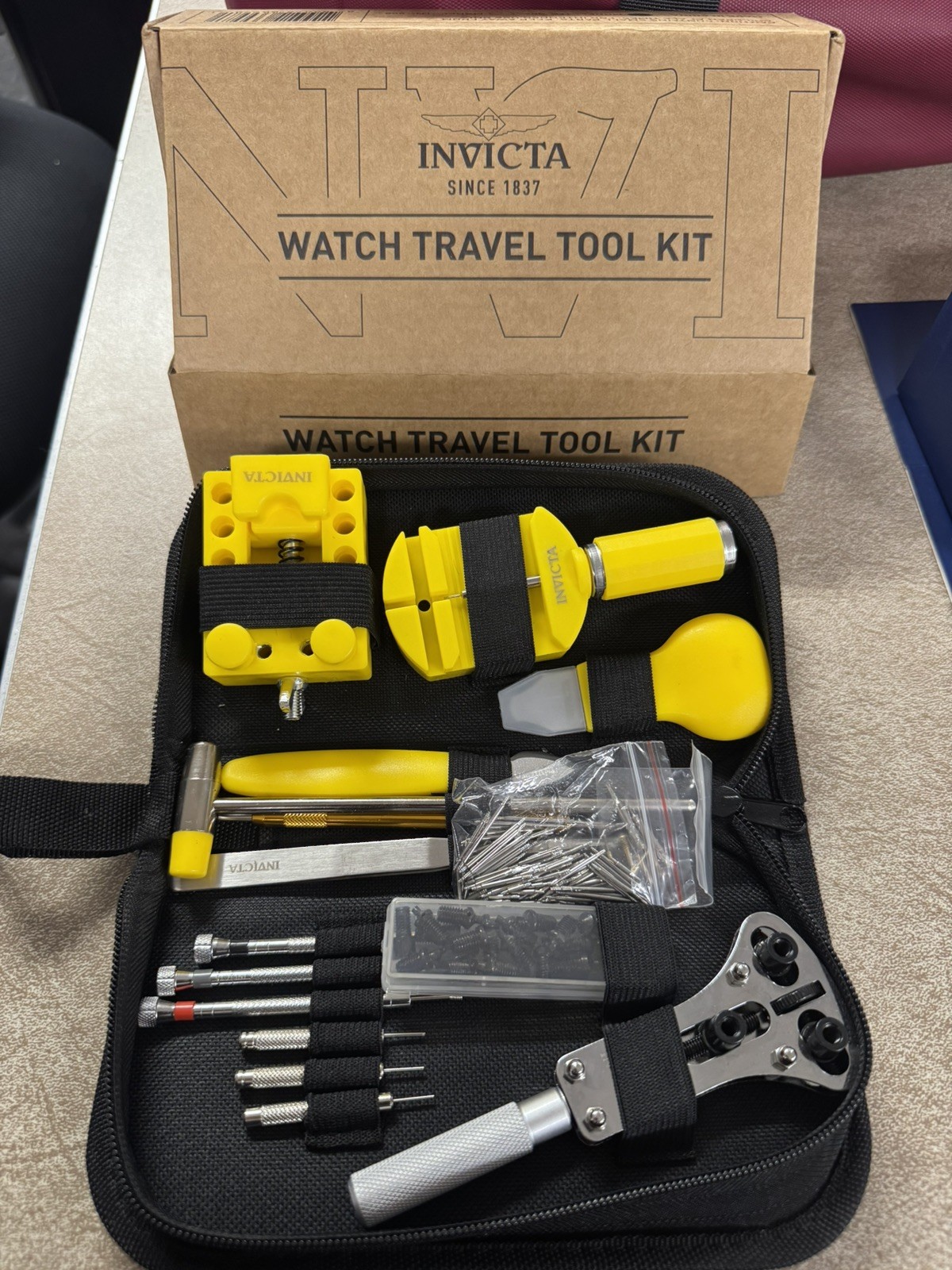 NEW In Box Invicta Travel Watch Repair Tool Kit (ITK-006) Black/Yellow #996