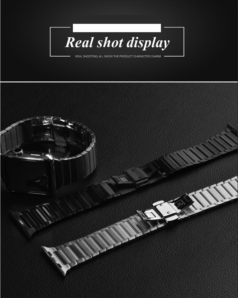 For Apple Watch Ultra 1/2 49mm Metal Strap + Case Stainless Steel Band PC Bumper