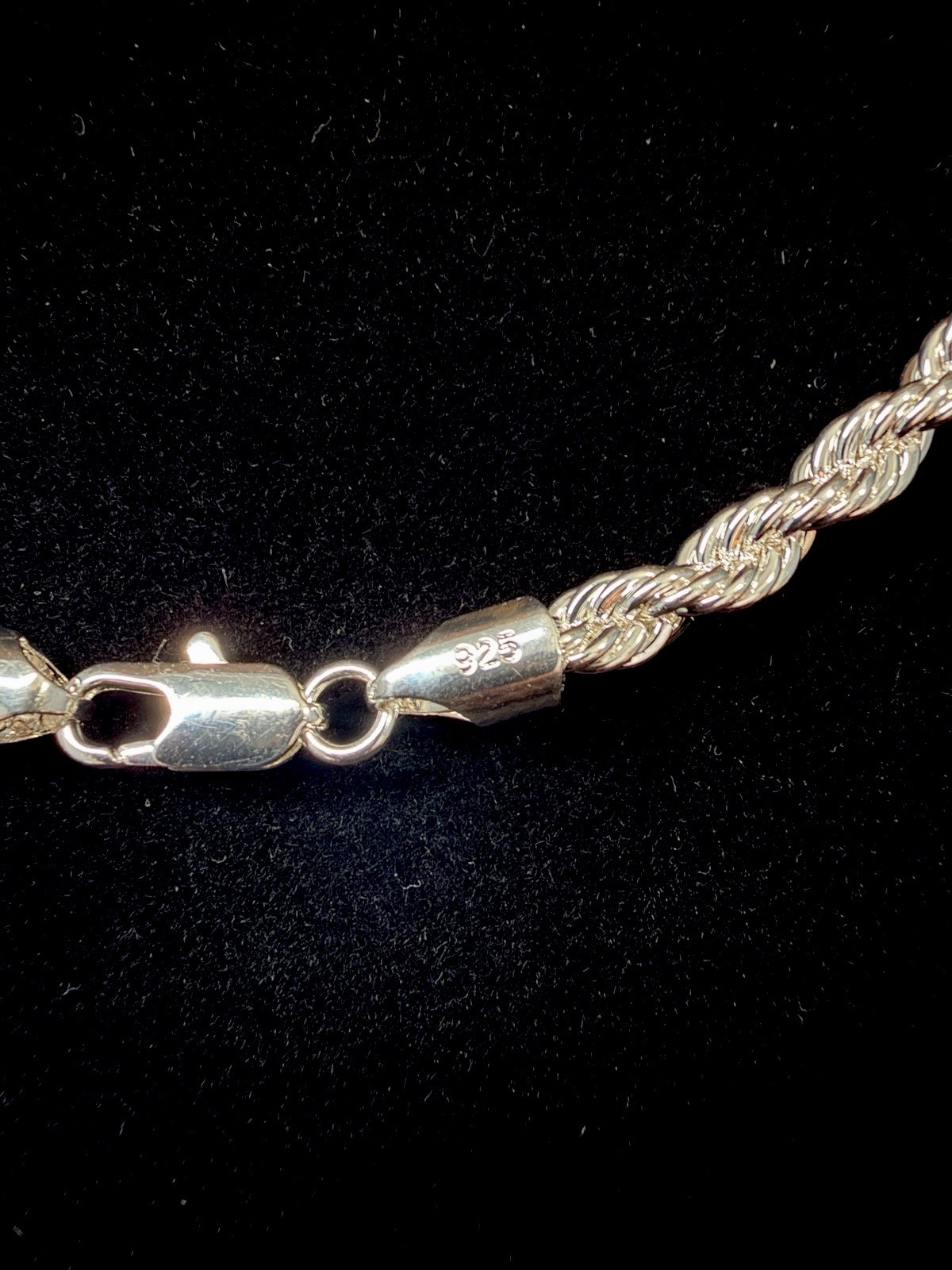 925 Stamped Silver Rope Necklace 20in 5MM. 30.2g. BEAUTIFUL! Brand New.