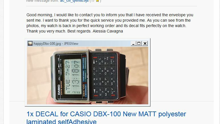 2x new DECALs for CASIO DBX-100 New MATT polyester laminated selfAdhesive