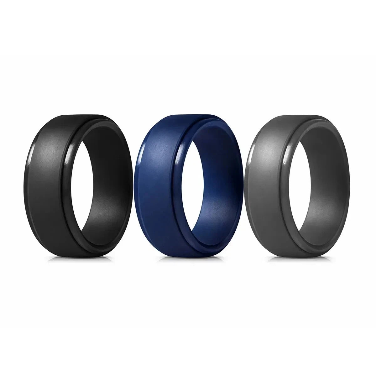 Silicone Flexible Wedding Ring Engagement Rubber Band Sport Gym Men Women