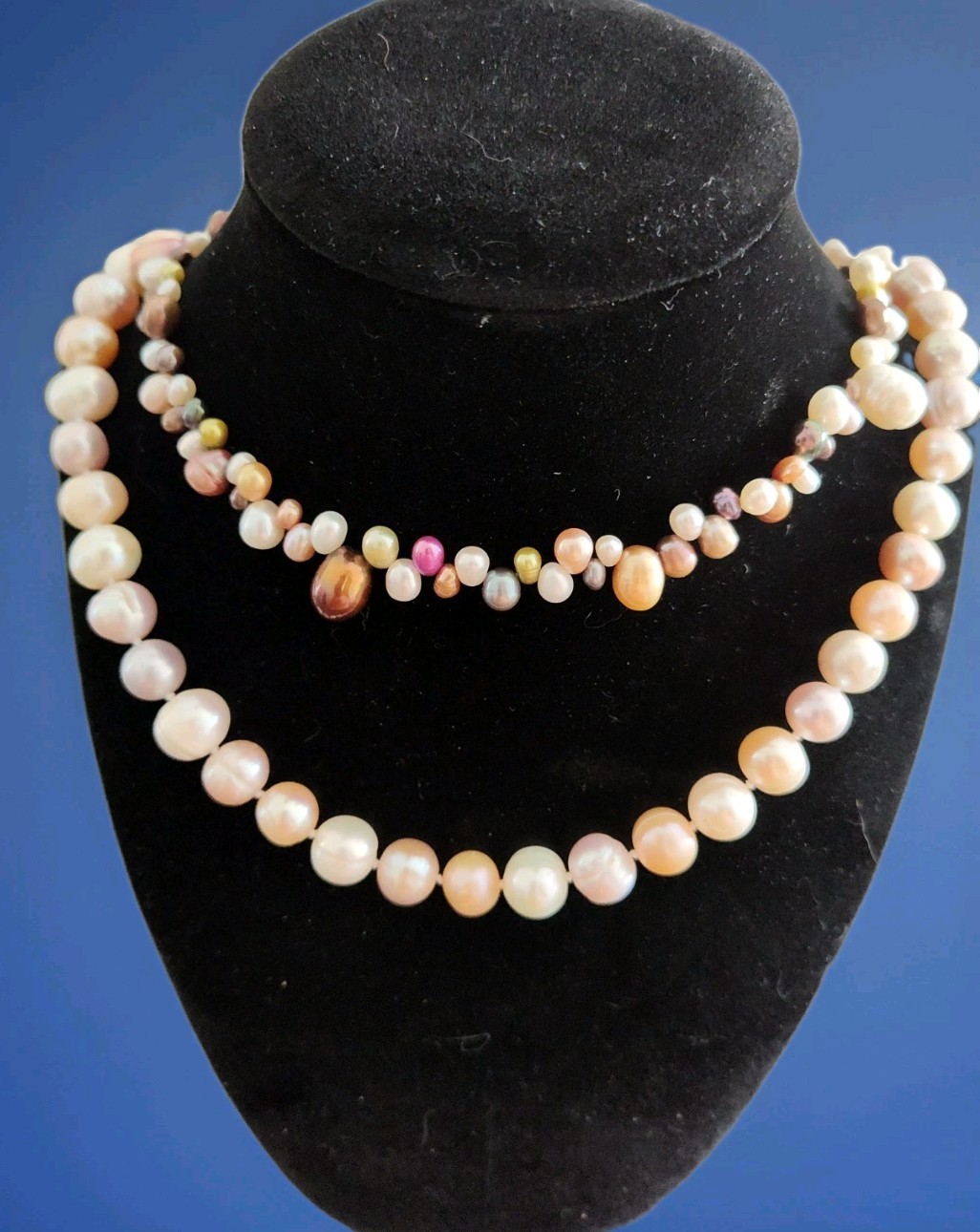 Lot 10 Assorted Genuine Pearl Necklaces – White Gray Brown – 2 With 925 Clasps