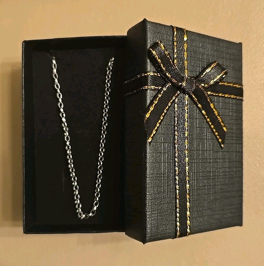 14K WG Italy Rolo Link Chain Necklace Spring Ring Clasp/Closure, App. 19 3/8 In.