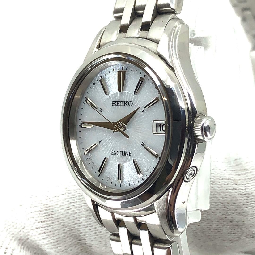 Item SEIKO Exceline 1B22 0AM0 Solar Quartz Stainless Silver White