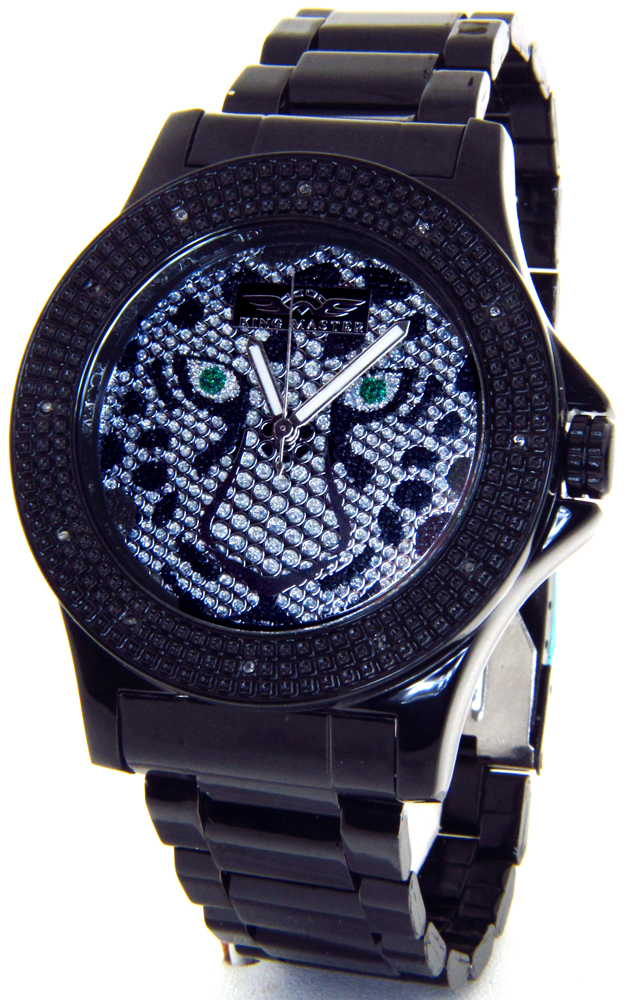 KING MASTER DIAMOND TIGER LEOPARD CHETAH FACE LARGE BLACK CASE BAND TECHNO JOJO
