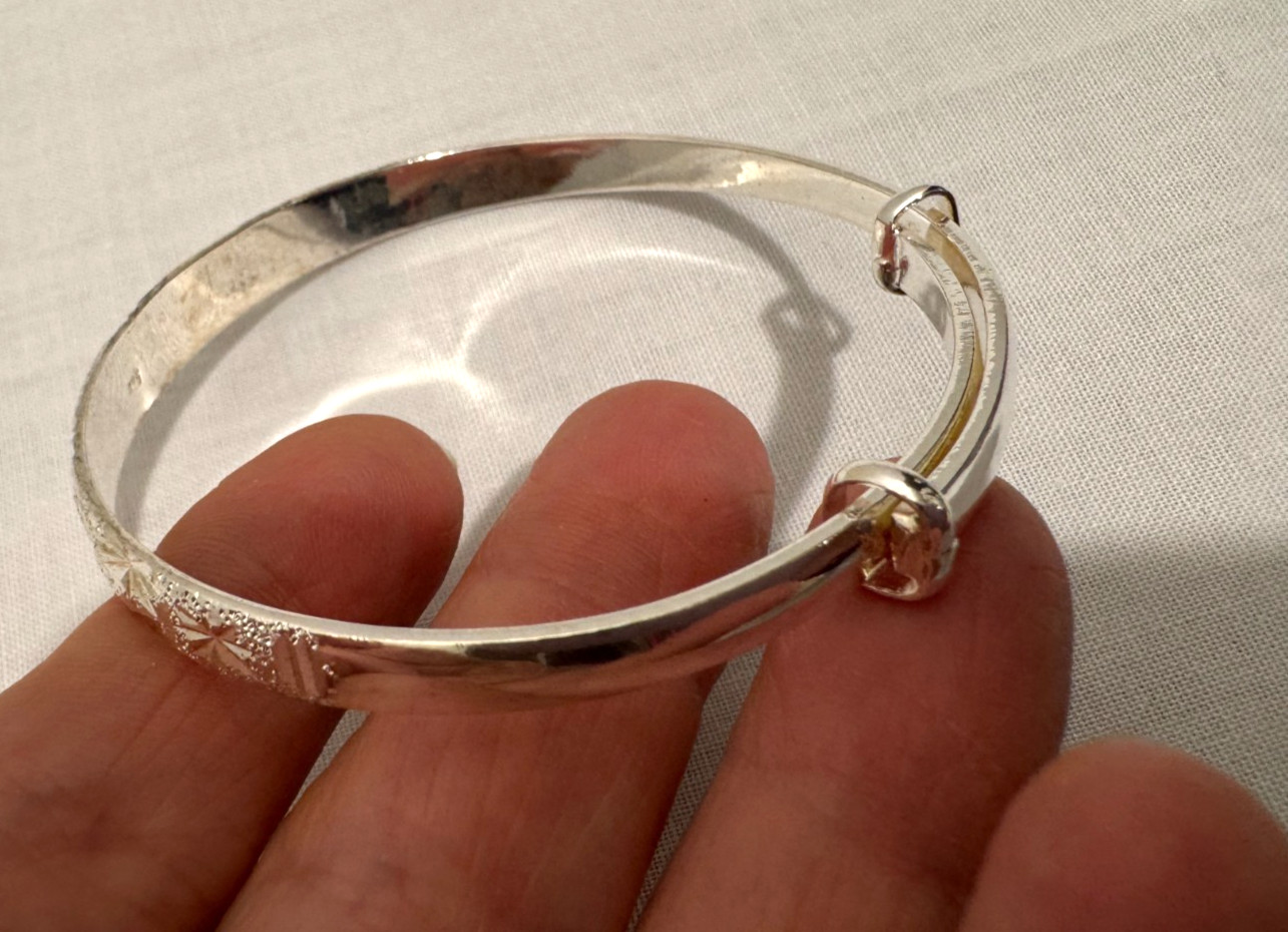 Sterling Silver Snowflake Bracelet Adjustable Engraved 925 Beautiful Wedding